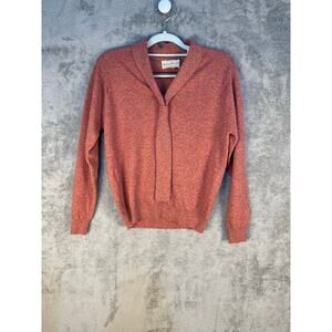 VTG Andrew Steward Sweater XS 36" Pink Lambswool Neck Tie Preppy Academia